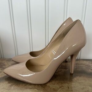Jessica Simpson Nude Patent Pointed-Toe Stiletto Pumps